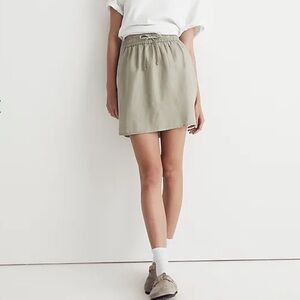 Madewell Curved Hem Linen Blend Miniskirt Size Small